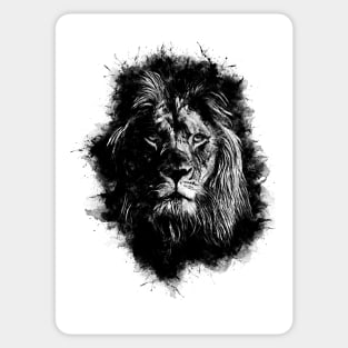 Lion Head Abstract Animal Face Ink Splatter Illustration Sticker